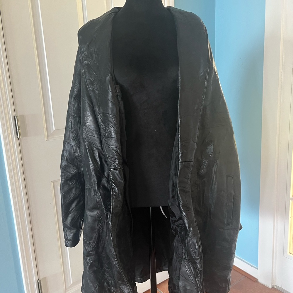 Maxam Brand Black Genuine Top Grain Lambskin Leather Jacket Italian Mosaic XXL